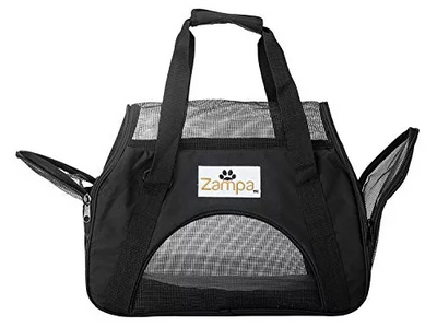 Zampa Airline Approved Soft Sided Pet Carrier Black