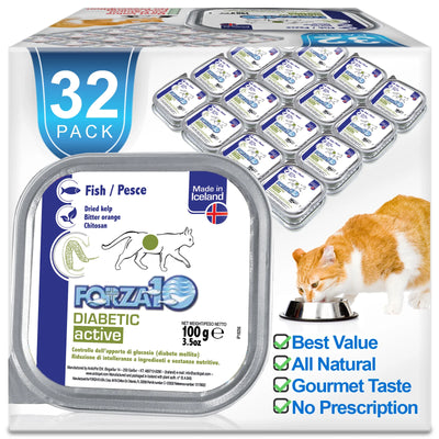 Forza10 ActiWet Diabetic Support Icelandic Fish Recipe Canned Cat Food 32 pack