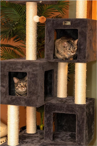 Giant Real Wood Cat Tower for Multiple Cats