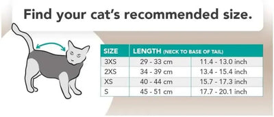 SUITICAL Cat Recovery Suits Size Chart