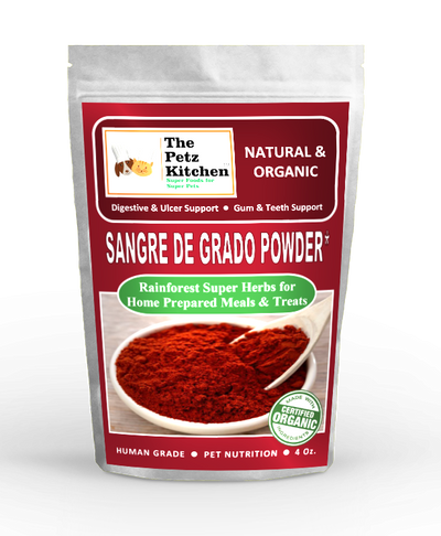 Wound & Infection Support The Petz Kitchen - Organic & Human Grade Ingredients & Shakers For Home Prepared Meals & Treats- Sangre De Grado