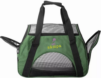 Zampa Airline Approved Soft Sided Pet Carrier Green