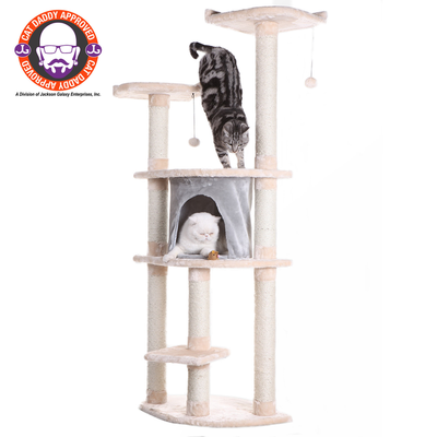 Armarkat 64 Real Wood Cat Tree With Scratch Sisal Post